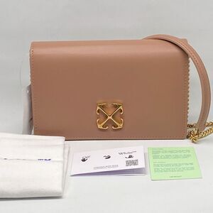 Off-White Jitney Leather Structured Crossbody Bag